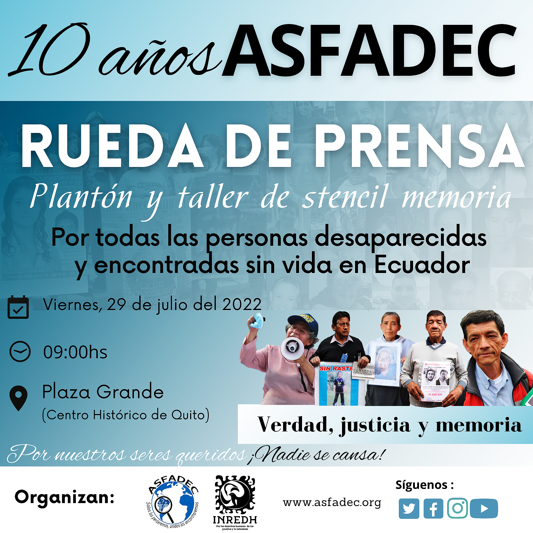 Rueda de prensa: “Asfadec 10 años de lucha e impunidad; por nuestros seres queridos, nadie se cansa”