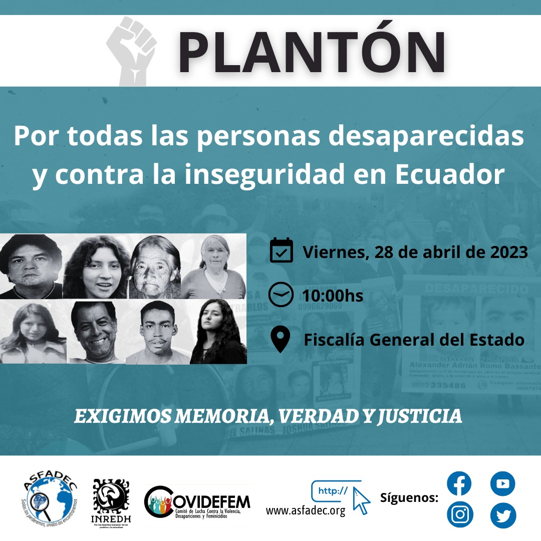 Rueda de prensa de organizaciones sociales «Por todas las personas desaparecidas y contra la inseguridad en Ecuador