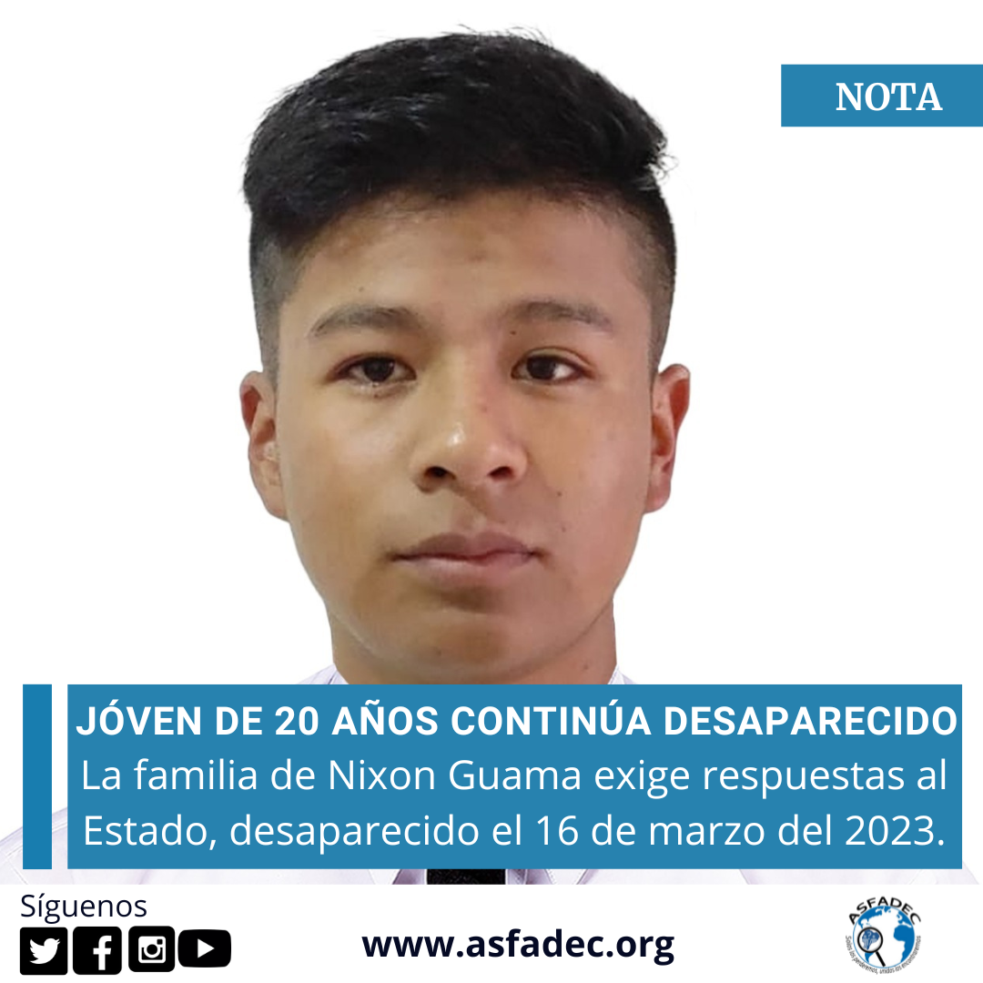 Hugo Hidalgo exige justicia para encontrar a su sobrino, joven de 20 años desaparecido en 2023